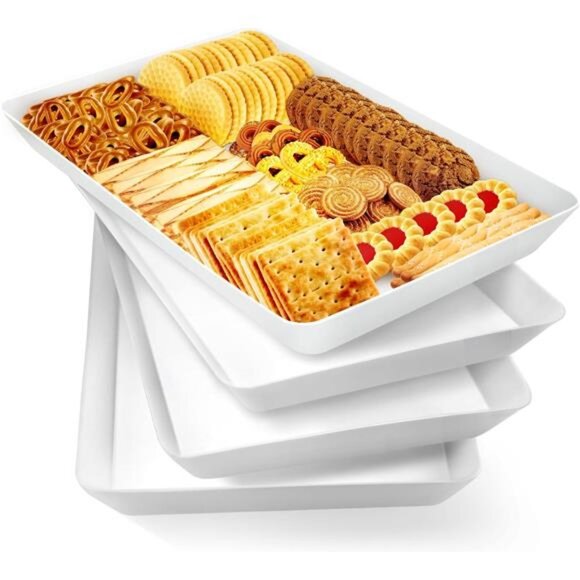 4 pcs Serving Tray for Entertaining, Serving Platters for Snacks, Fruit, Cookies - Picture 1 of 7